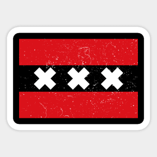 Amsterdam Flag - Distressed Texture Sticker